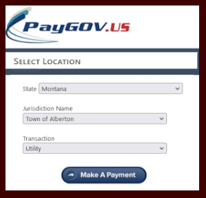 Alberton uses PayGov.US to take online payments for water-sewer bill.